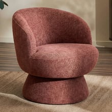 Eloise Chenille Swivel Armchair